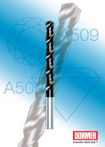 Le foret court A509 de DORMER a un revêtement Diamant pour percer l\'acier inoxydable