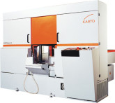 Spécial EMO 2003 : KASTOtwin F 3 de KASTO, la scie à ruban de grand rendement entièrement hydraulique à usage flexible pour les commandes panachées
